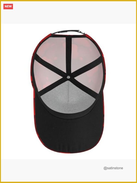Unisex Adjustable Red Baseball Cap with Lightweight Polyester main image 4